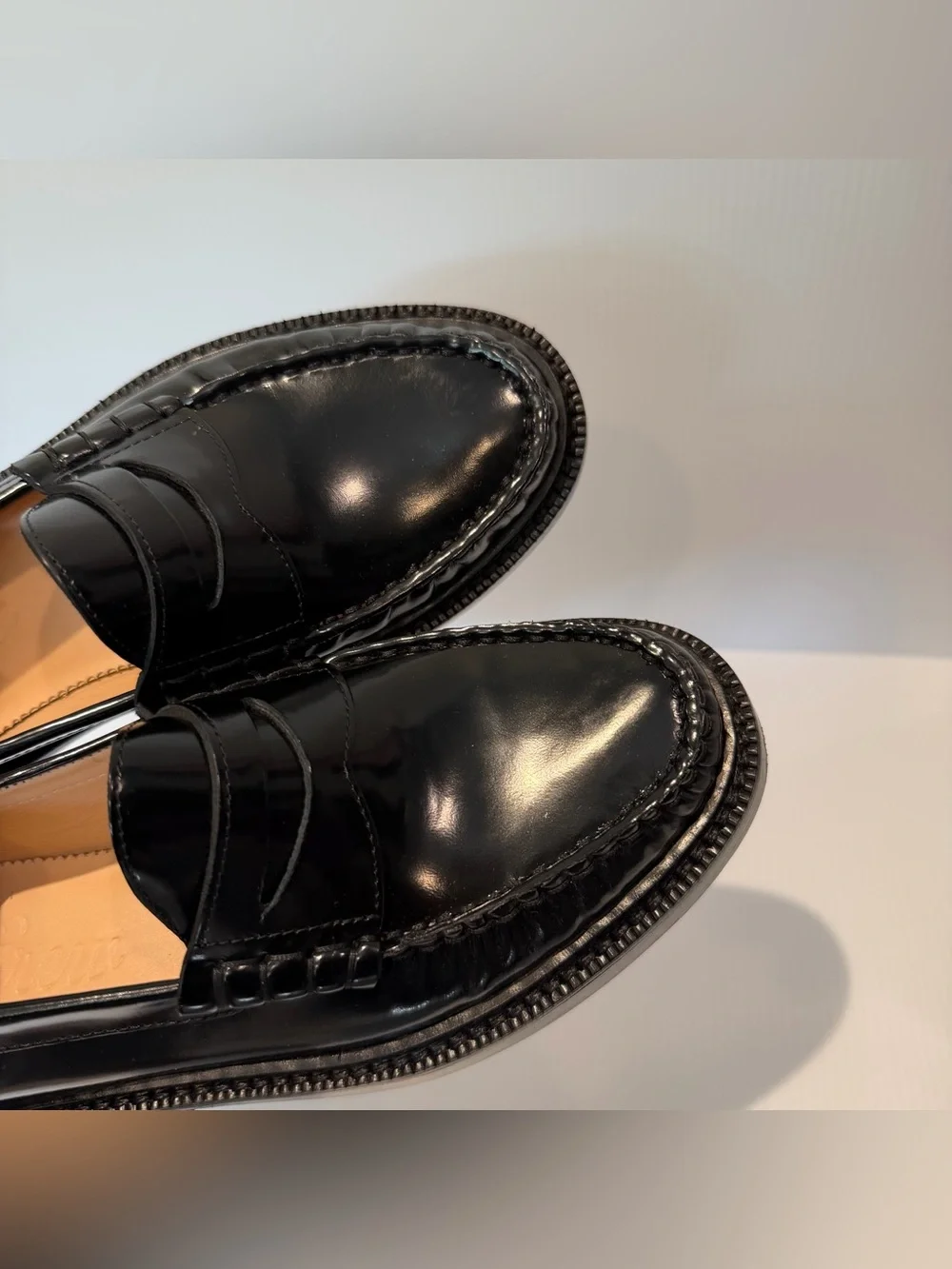 J. Crew Rowan Black Leather Penny Loafers